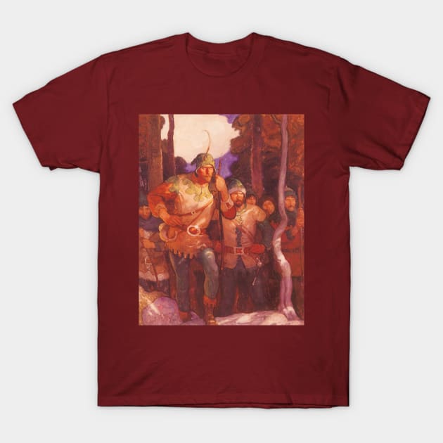 Vintage Fairy Tales, Robin Hood and the Men of Greenwood by NC Wyeth T-Shirt by MasterpieceCafe